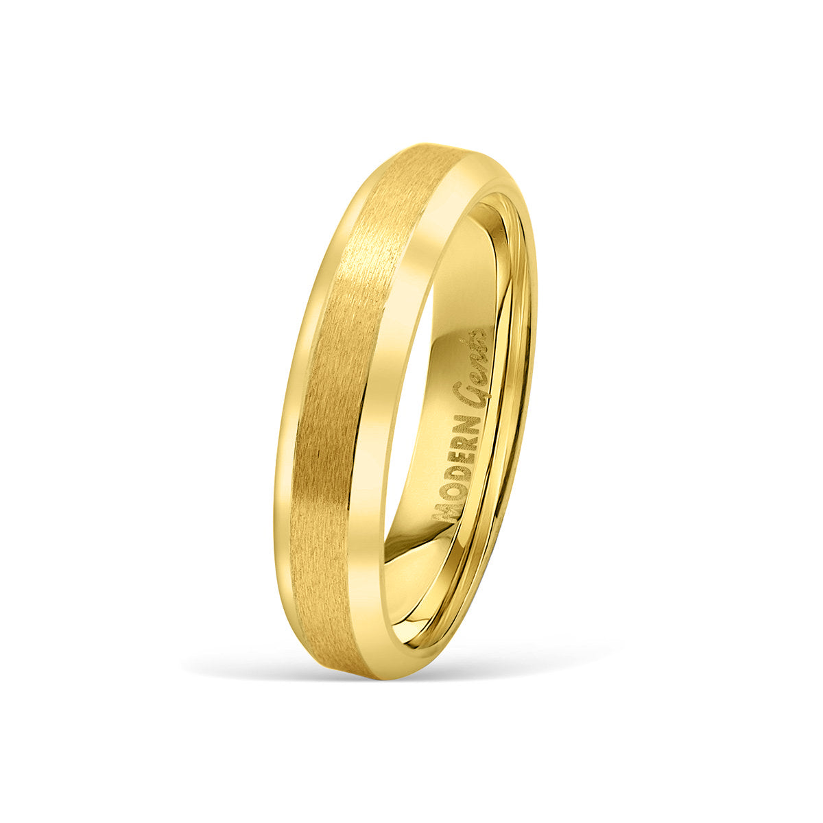 Sleek and minimal gold ring for ladies and gents shown in gold