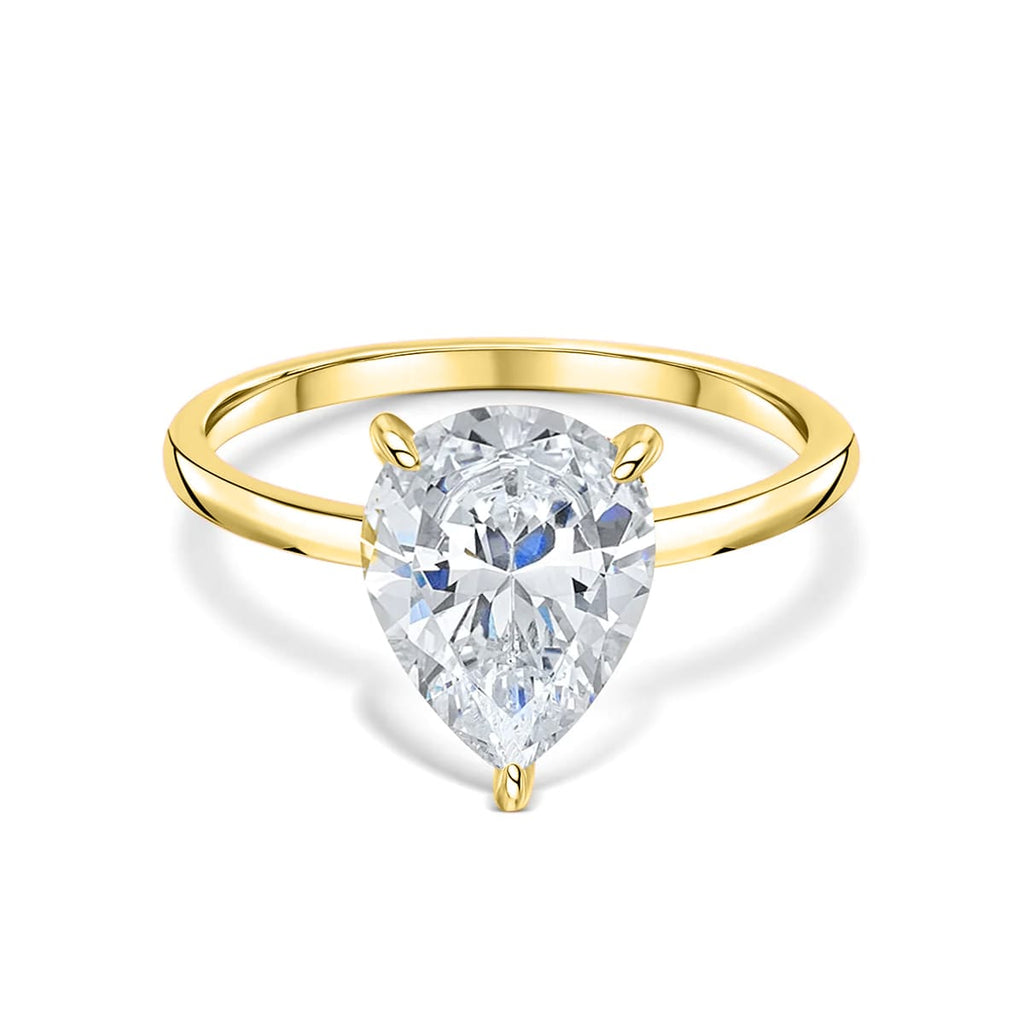 The Bliss Yellow Gold Pear Halo Engagement Ring – Modern Gents