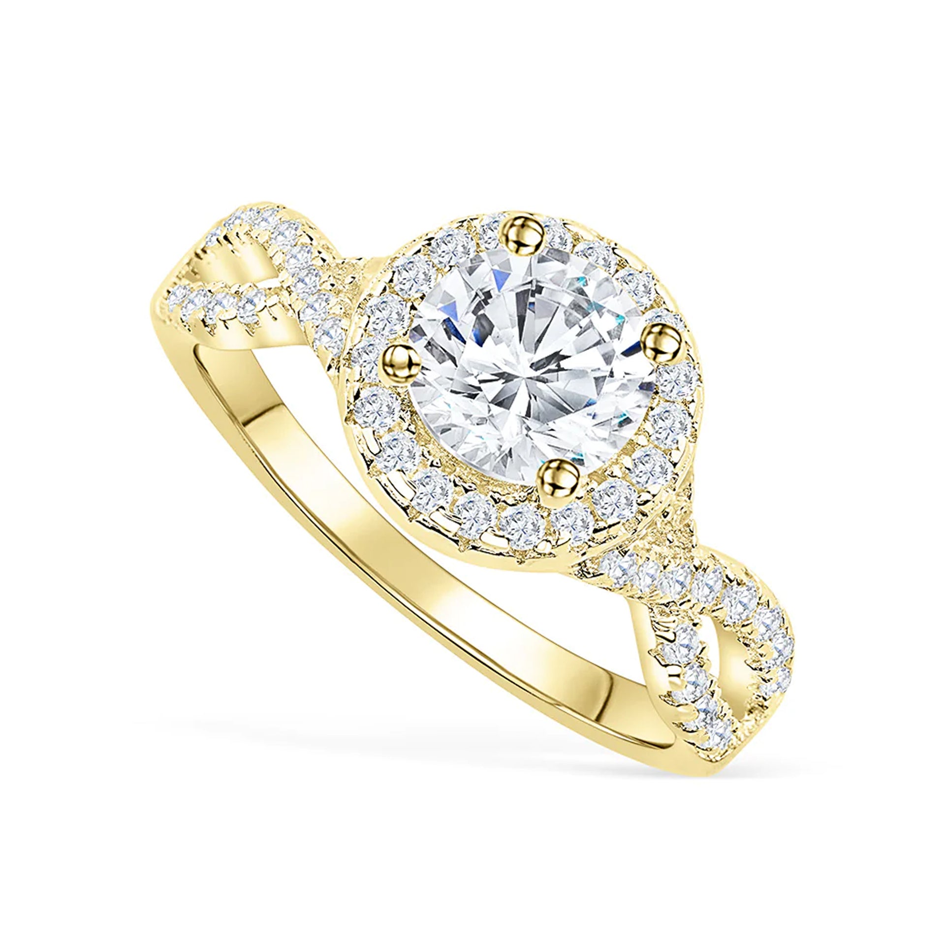 Affordable Gold Halo Engagement Ring