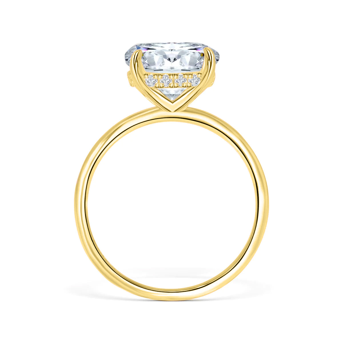 Gold Round Hidden Halo Engagement Ring