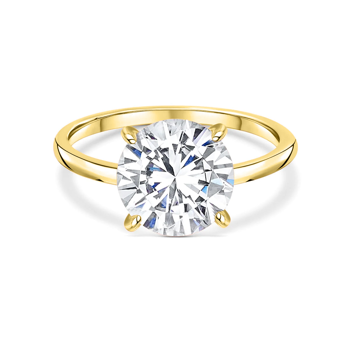 Gold Engagement Ring Hidden Halo Solitaire