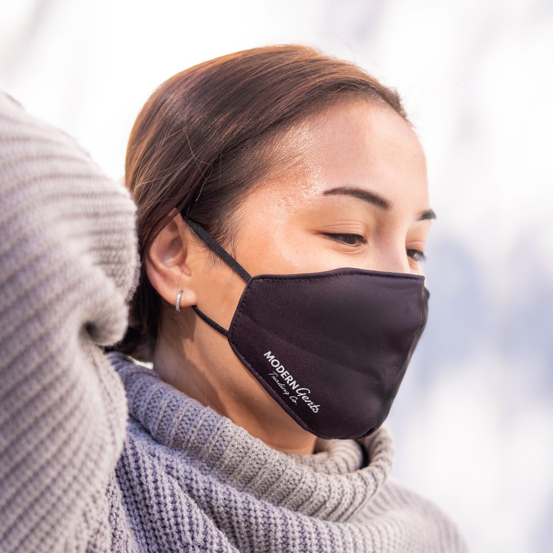 Female adjusting Black Velvet Breathable Face mask with Adjustable straps - Modern Gents Trading Co.