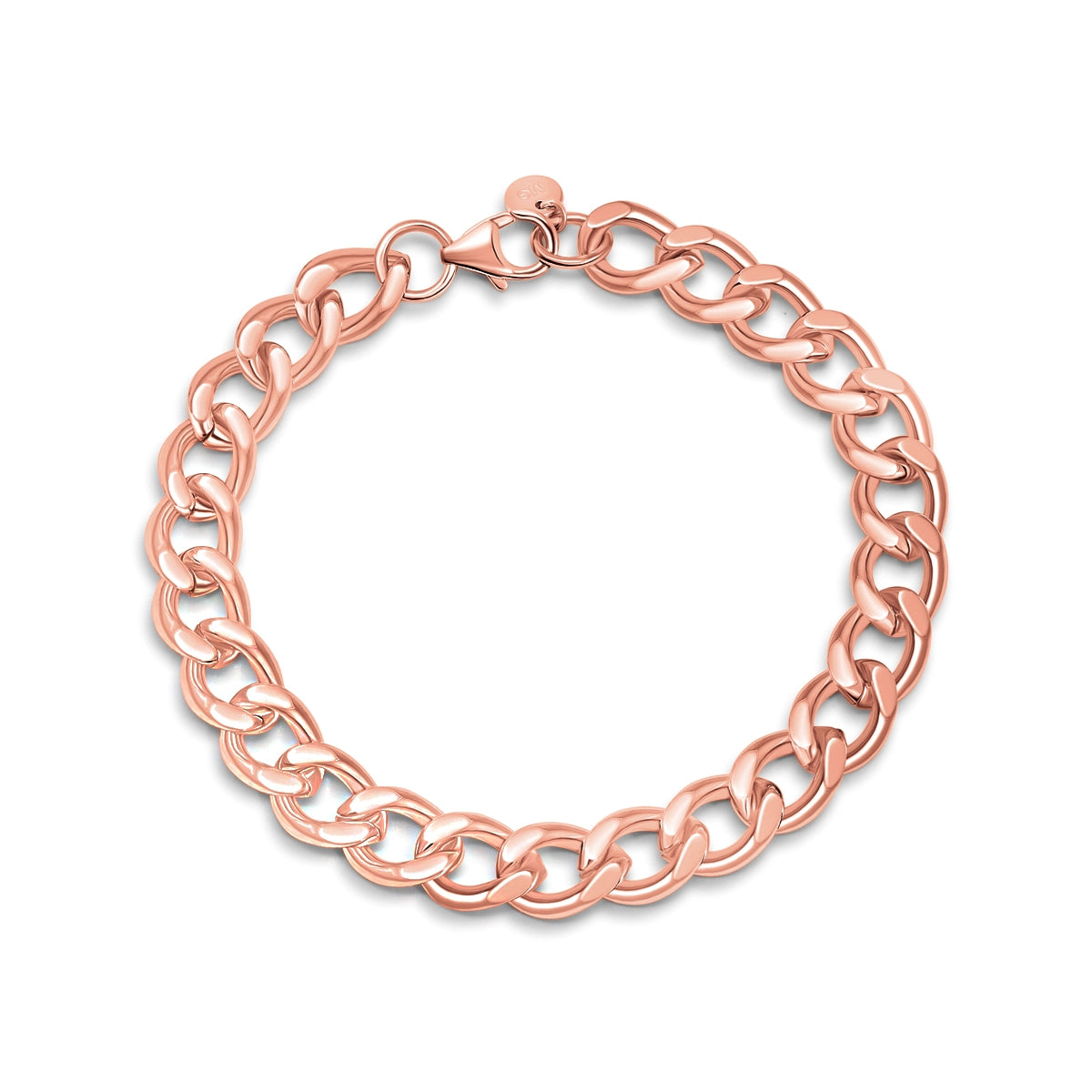 Thick cuban chain rose gold bracelet