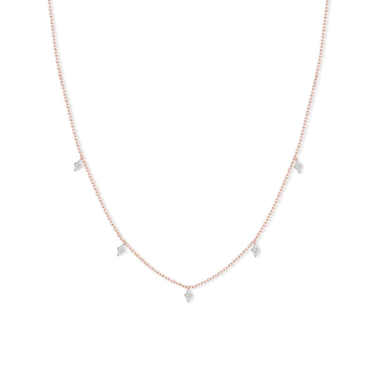 Cute rose gold studded chain necklace