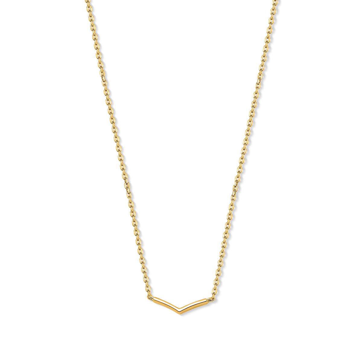 Dainty gold plated v shaped necklace