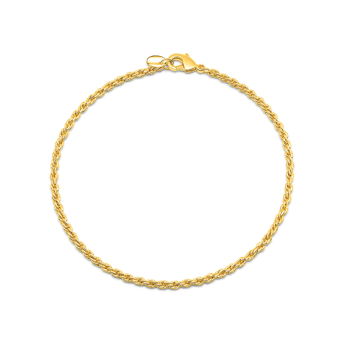 Gold plated rope chain bracelet