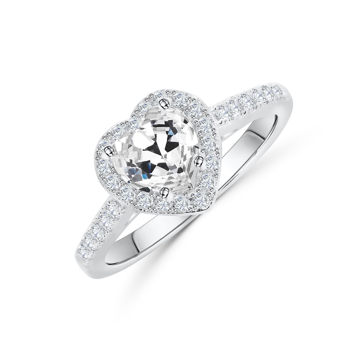 the sweetheart heart shaped halo engagement ring