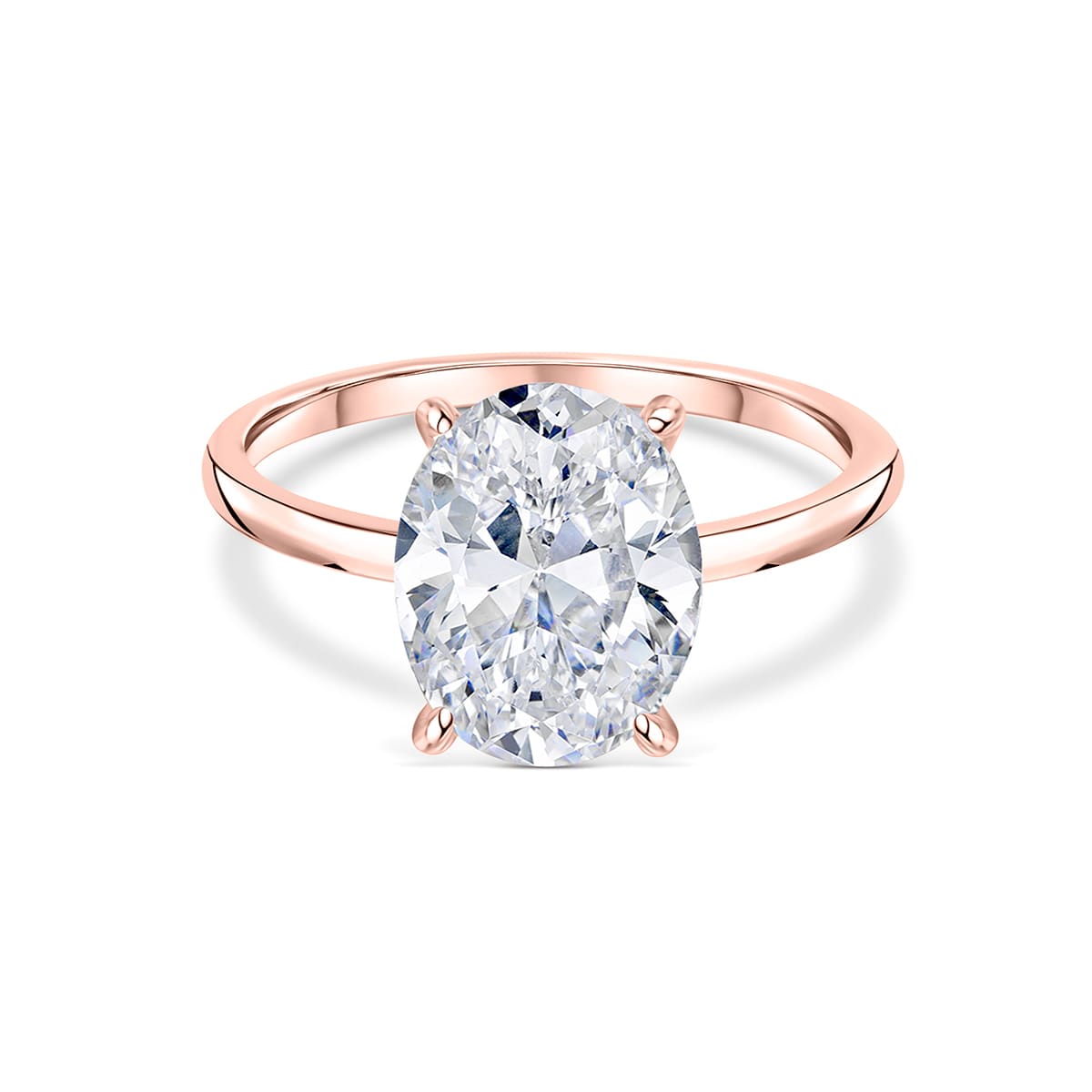 rose gold oval solitaire engagement ring