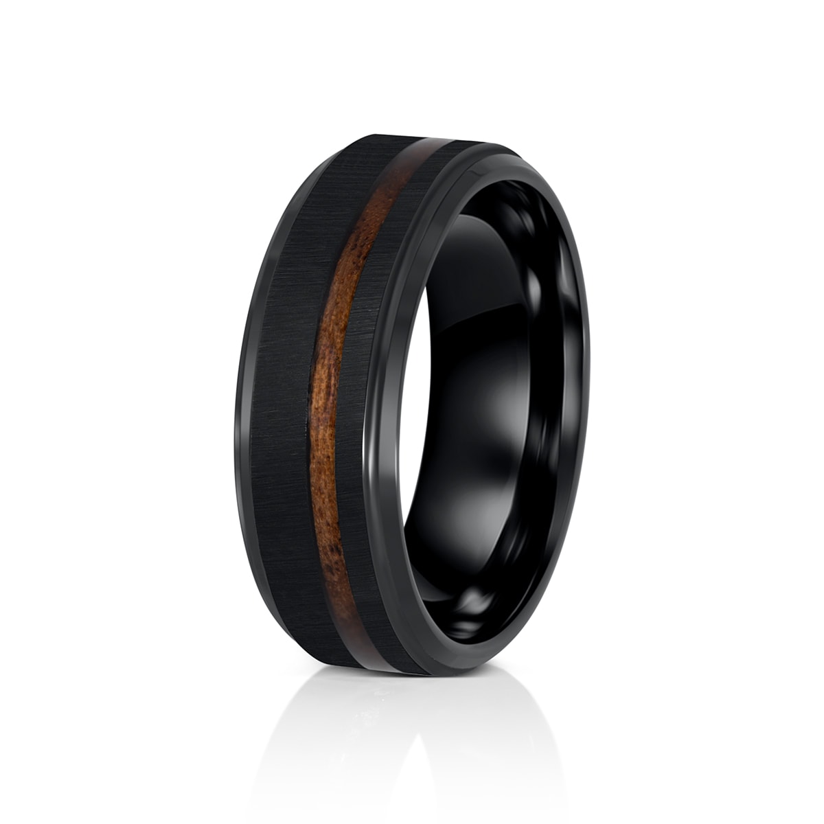 Affordable mens black tungsten ring