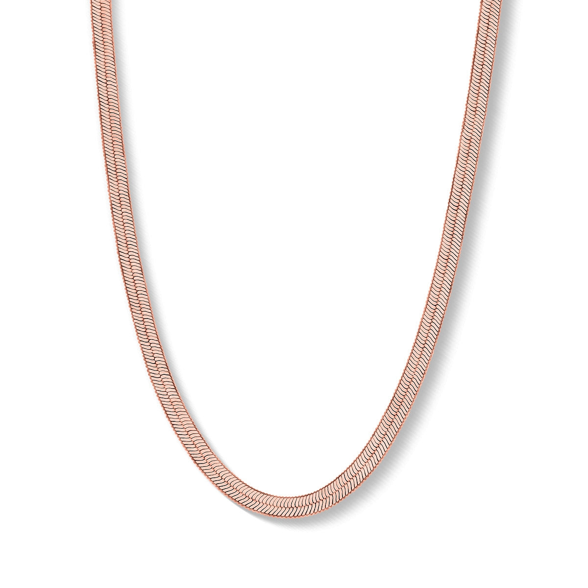 Solid rose gold flat chain necklace