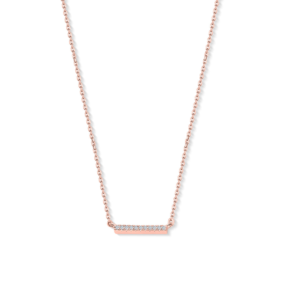 Rose gold plated bar chain necklace