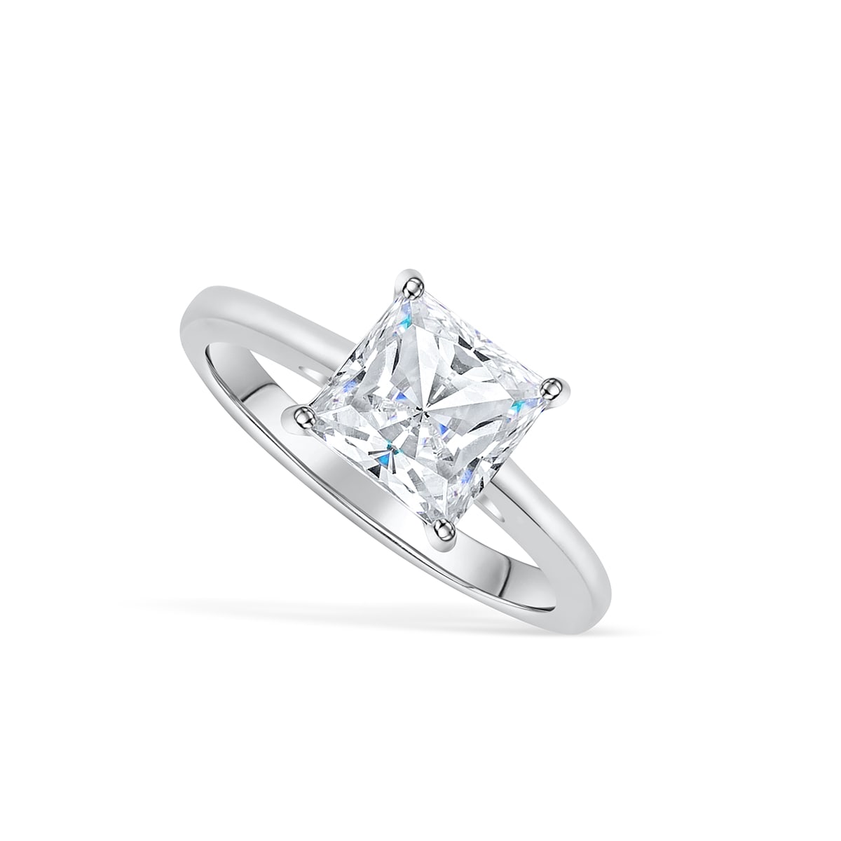 the olivia silver princess cut engagement ring
