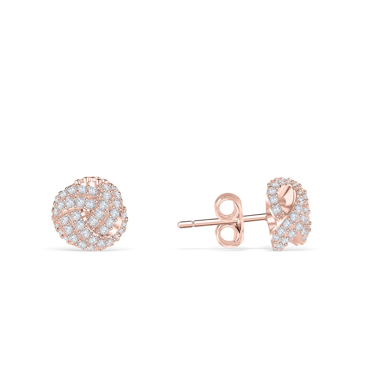 the audrey rose gold knot earrings