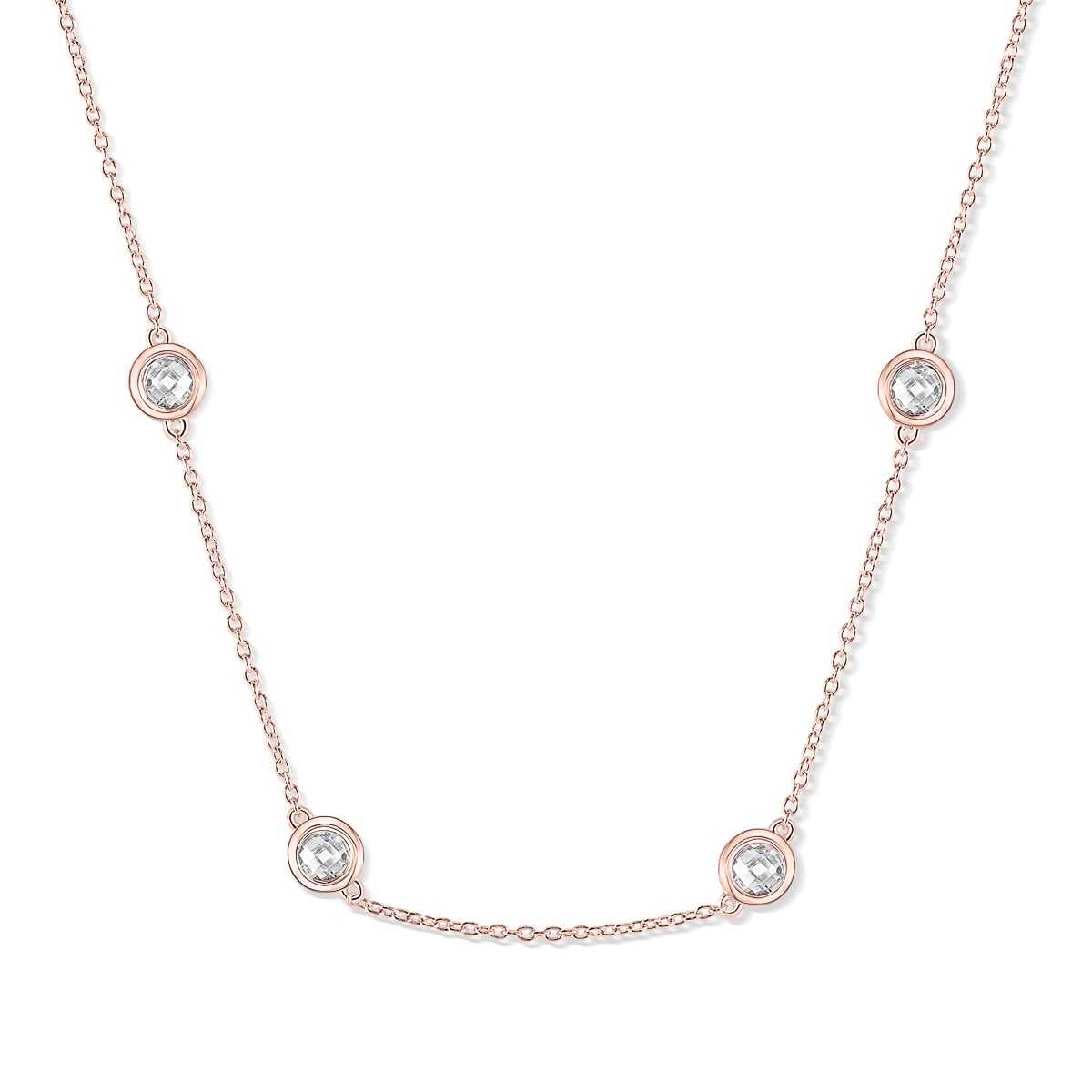 the kali rose gold round cut necklace