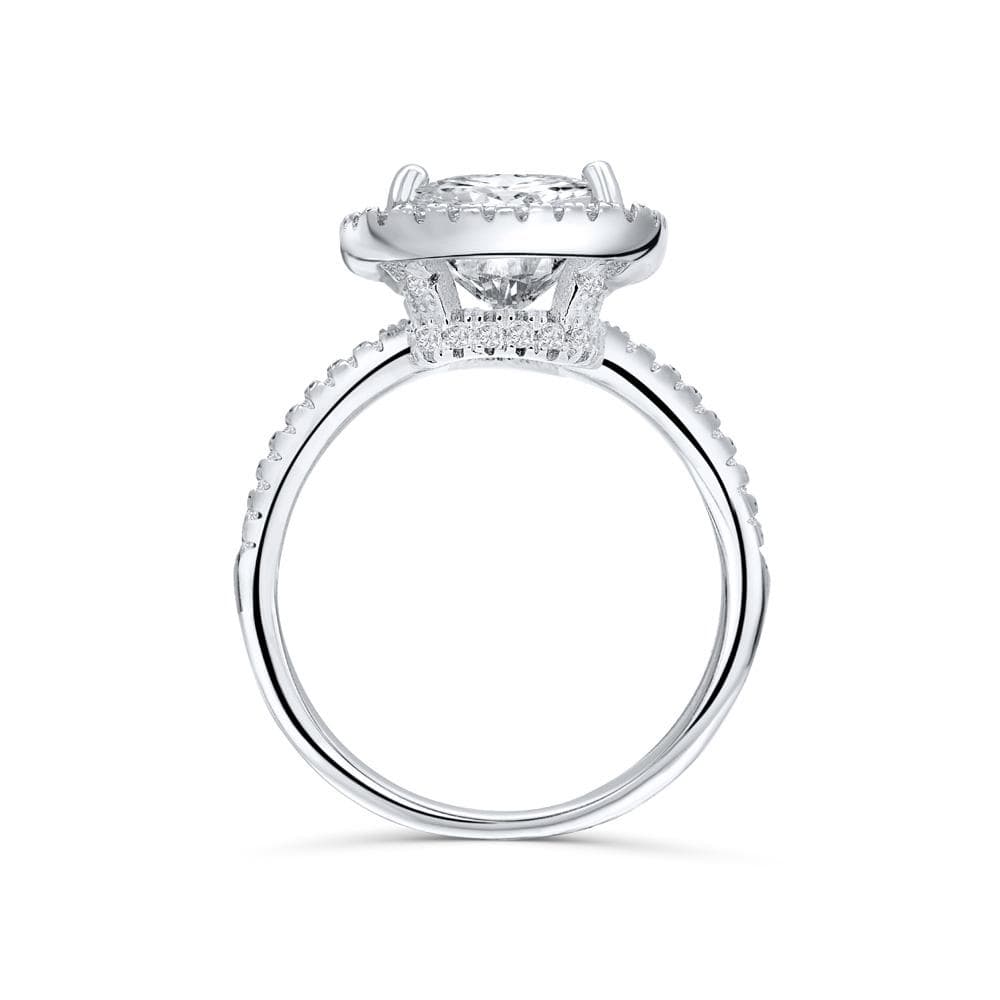 the lovely silver halo cushion cut stone setting