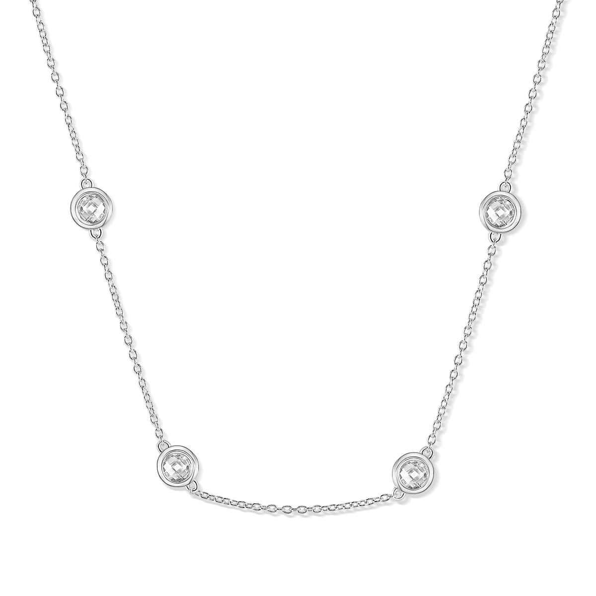 the kali silver round cut necklace