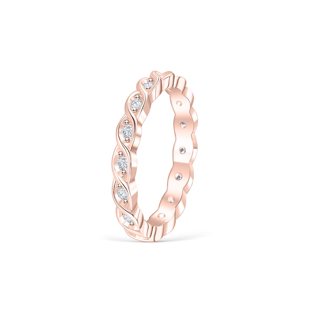 the giselle rose gold twisted wedding band