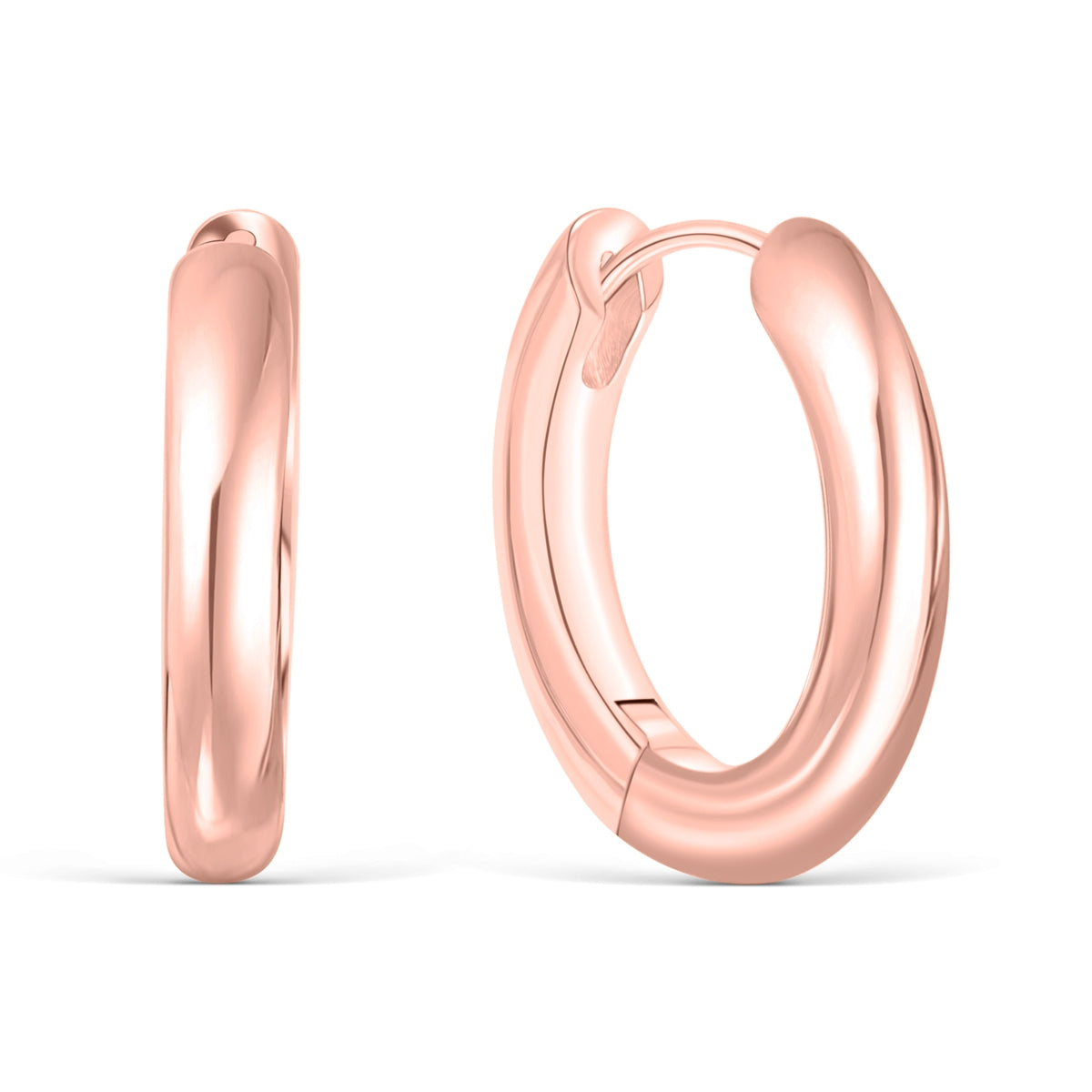 Thick rose gold plated hoop earrings