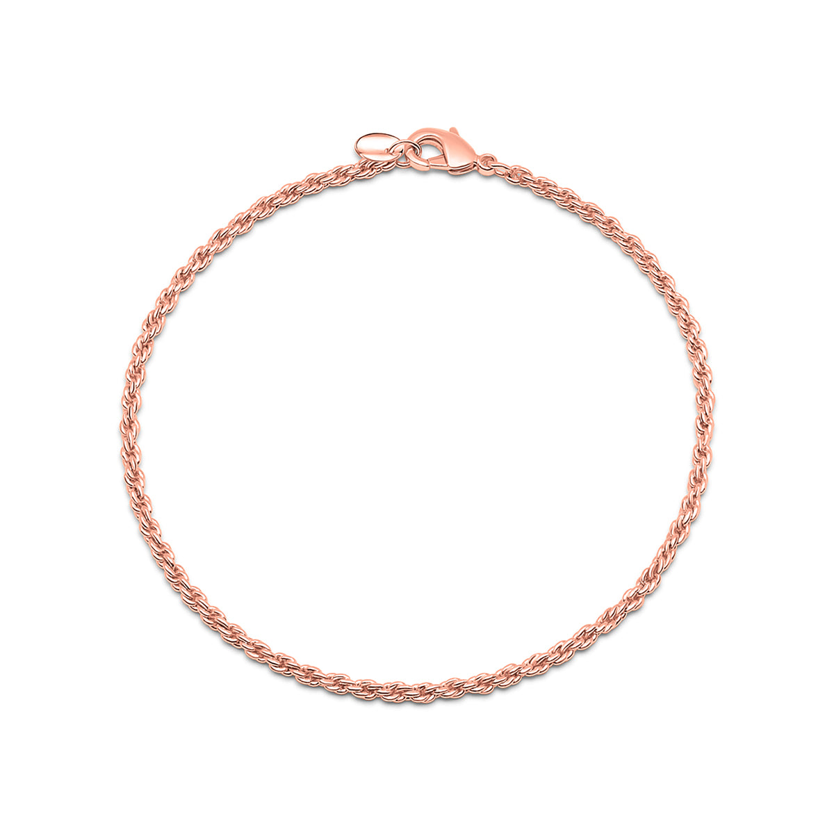 Rose gold plated rope chain bracelet