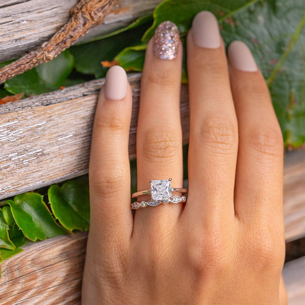 the olivia princess cut solitaire on hand