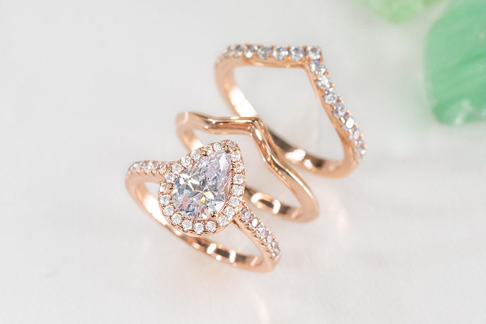 The Bliss, The Paige and The Zoey rose gold rings