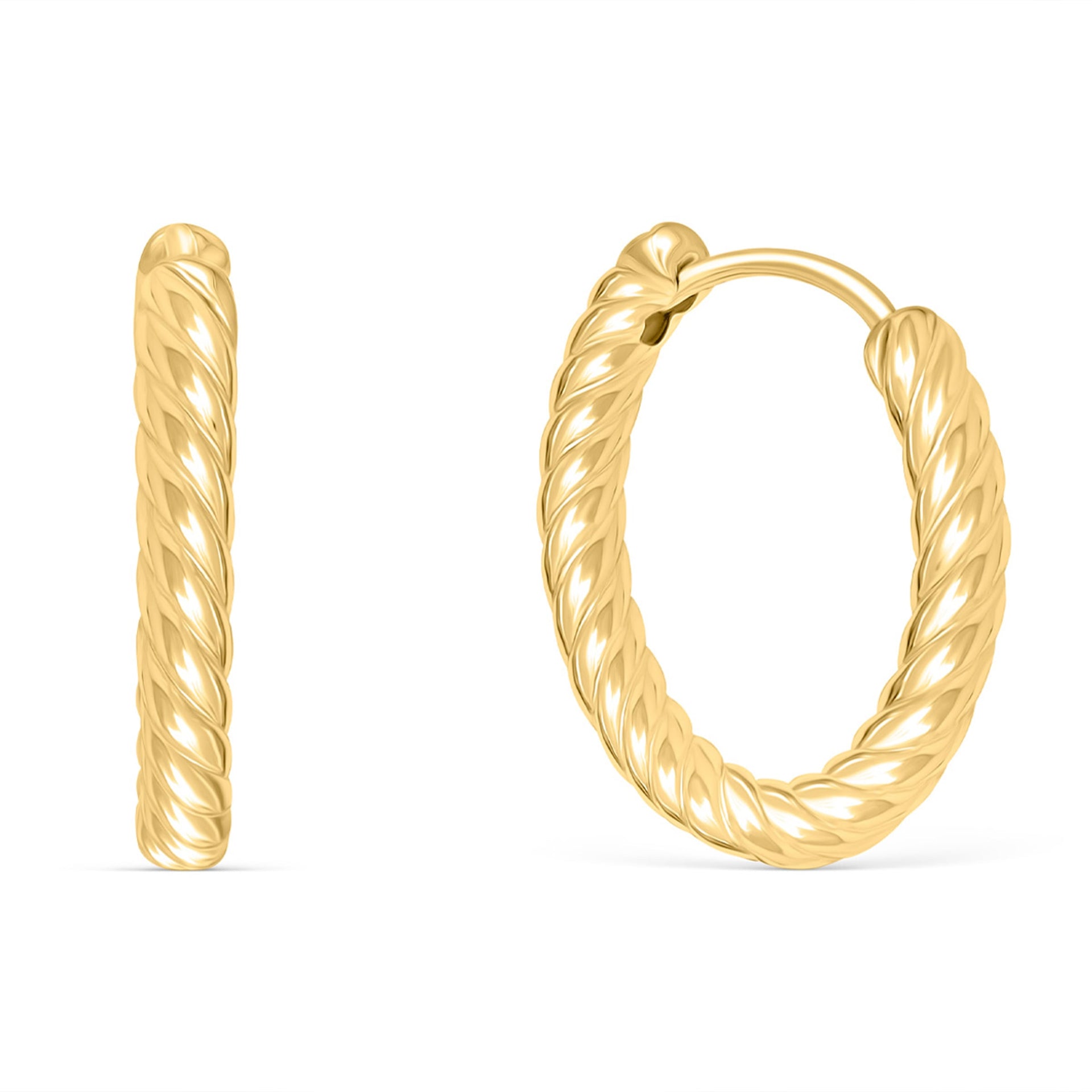 Cute gold twisted hoop earrings