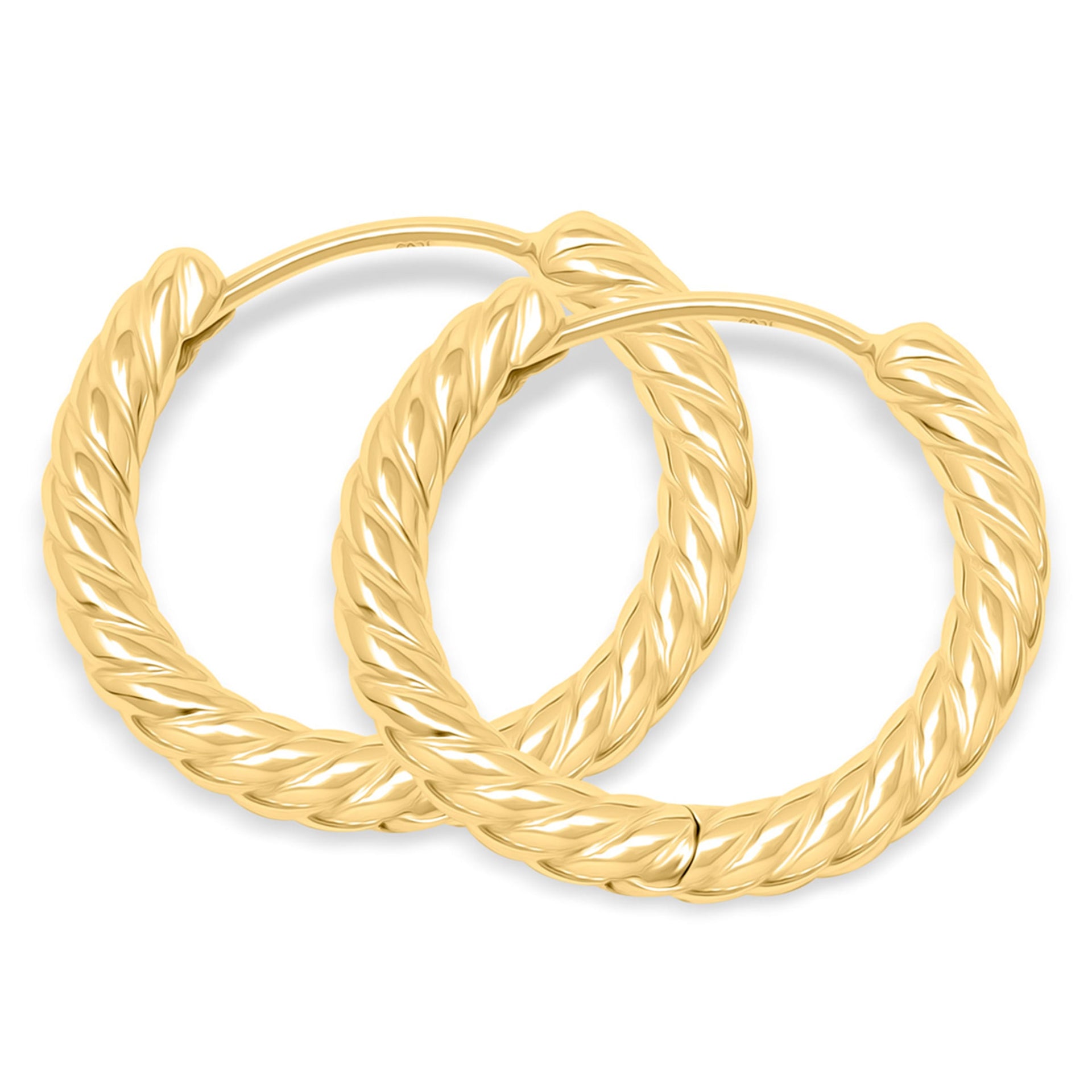 Unique twisted gold plated hoop earrings