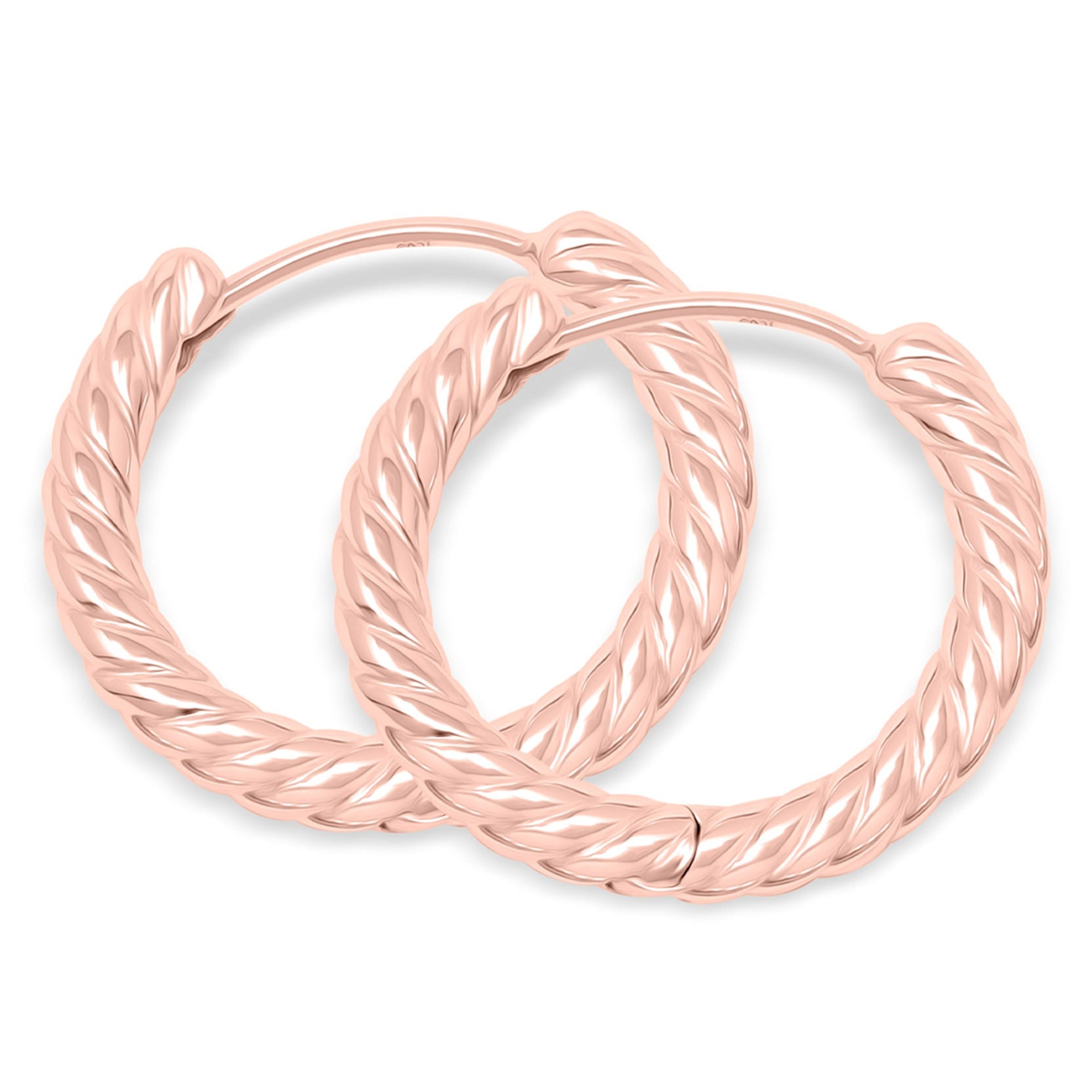 Simple twisted rose gold earrings