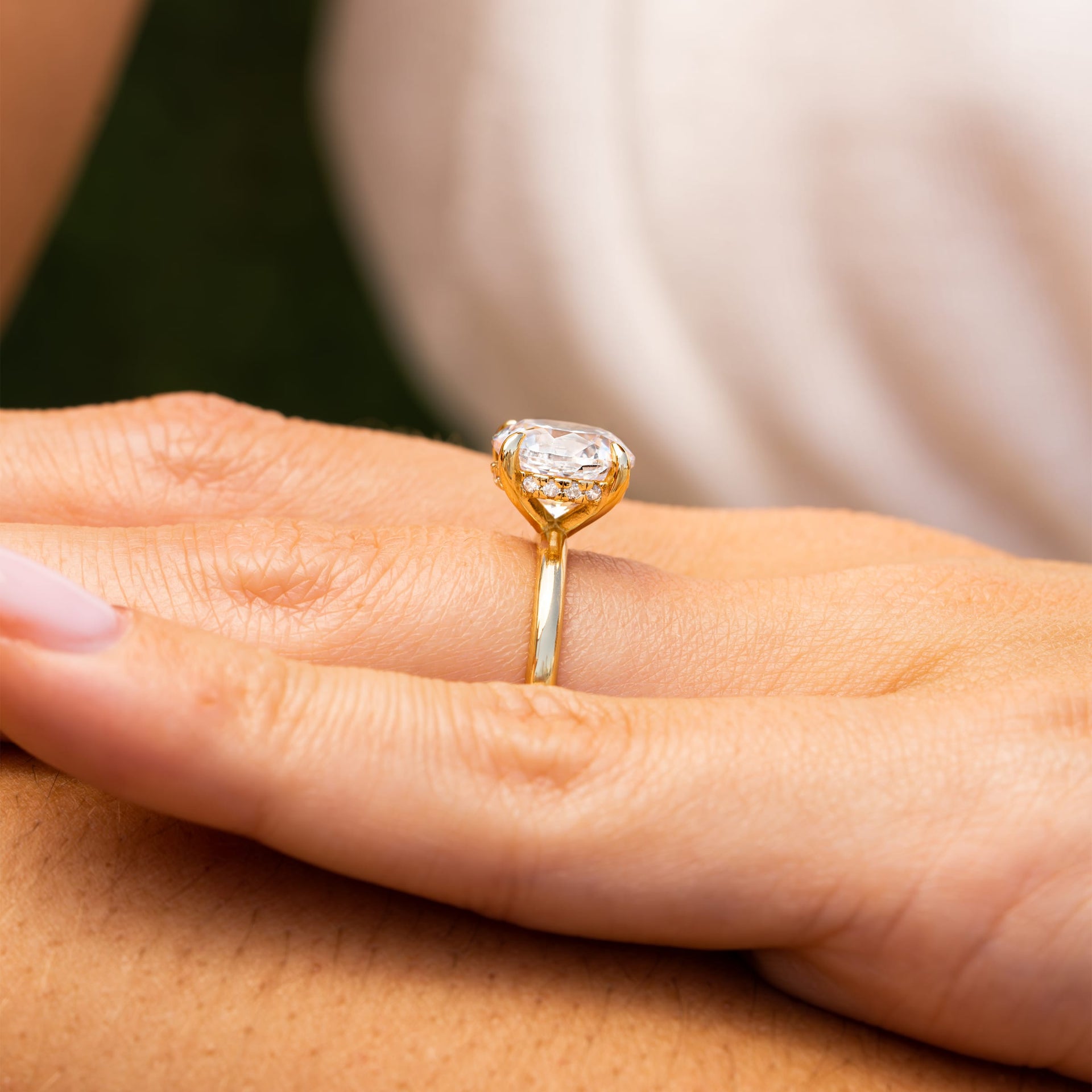 Hidden Halo Gold Engagement Ring
