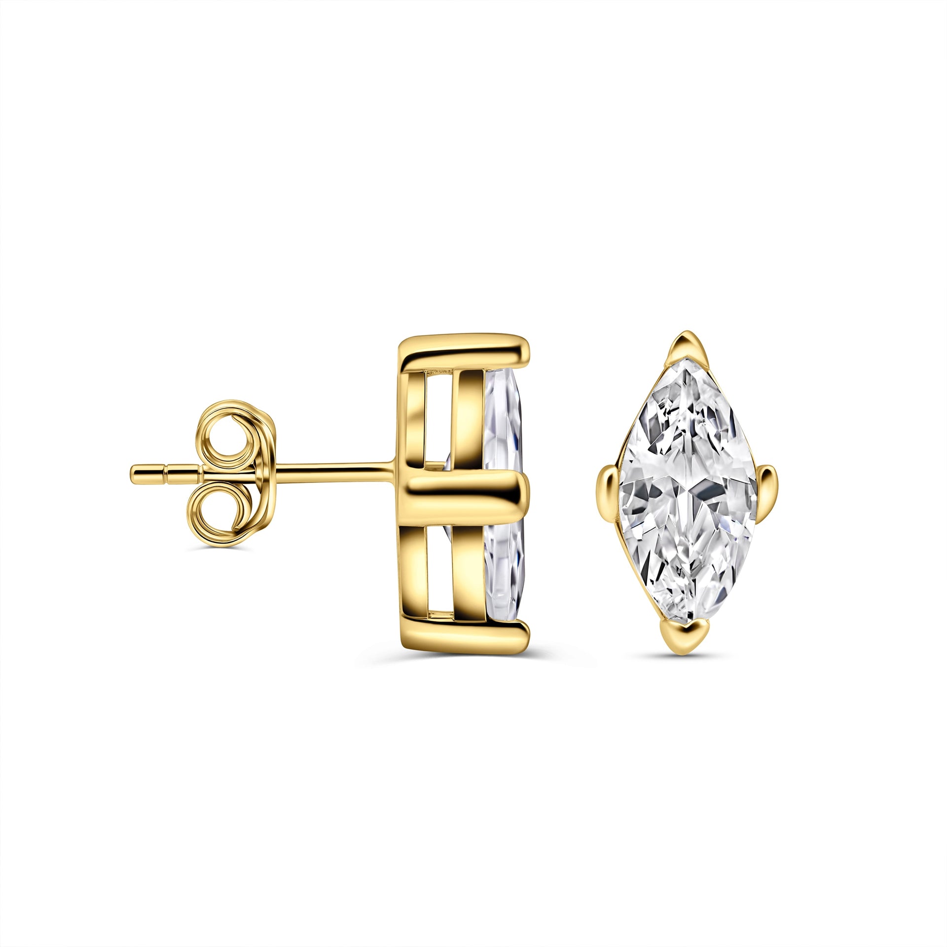 gold mini marquise stud earrings