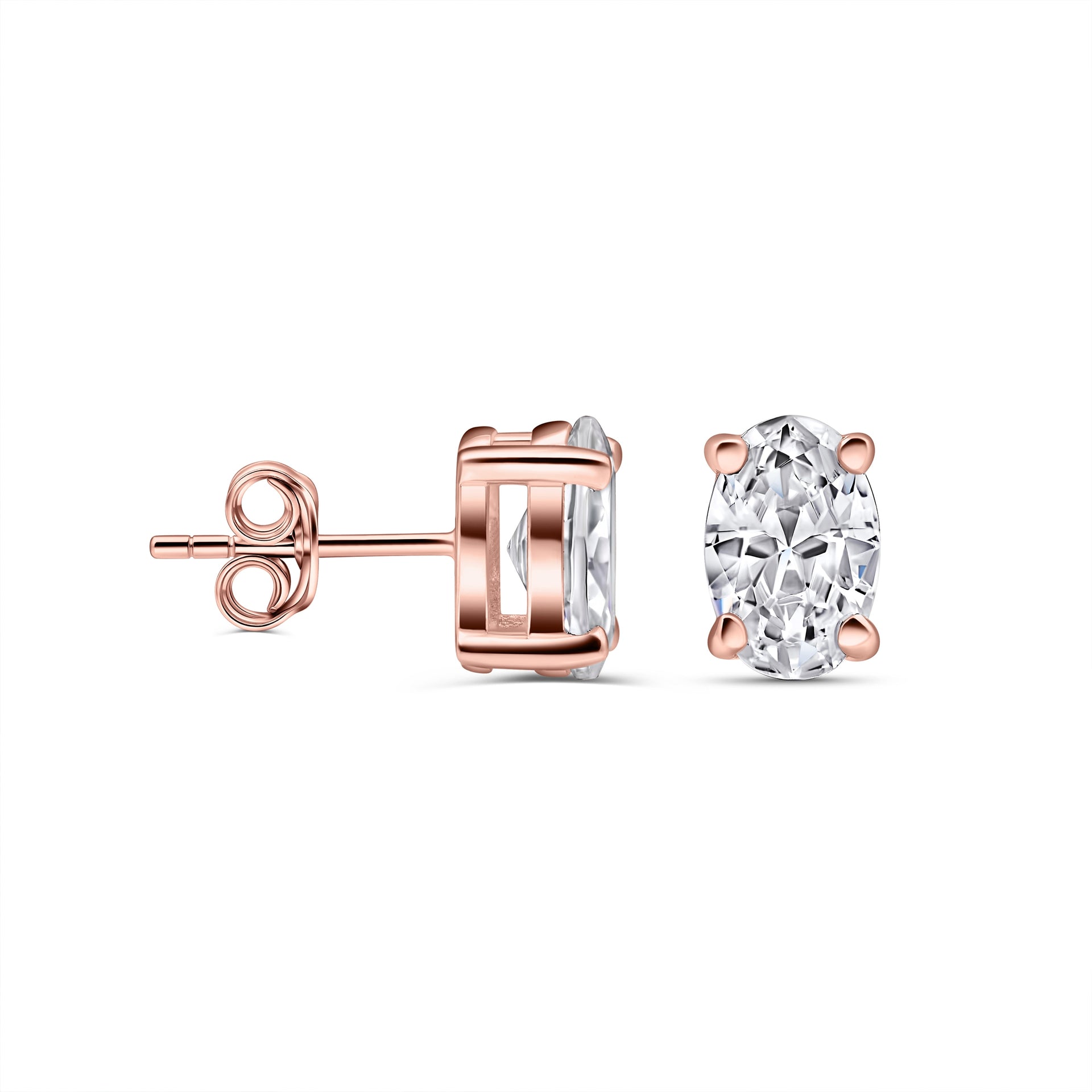 rose gold mini oval stud earrings