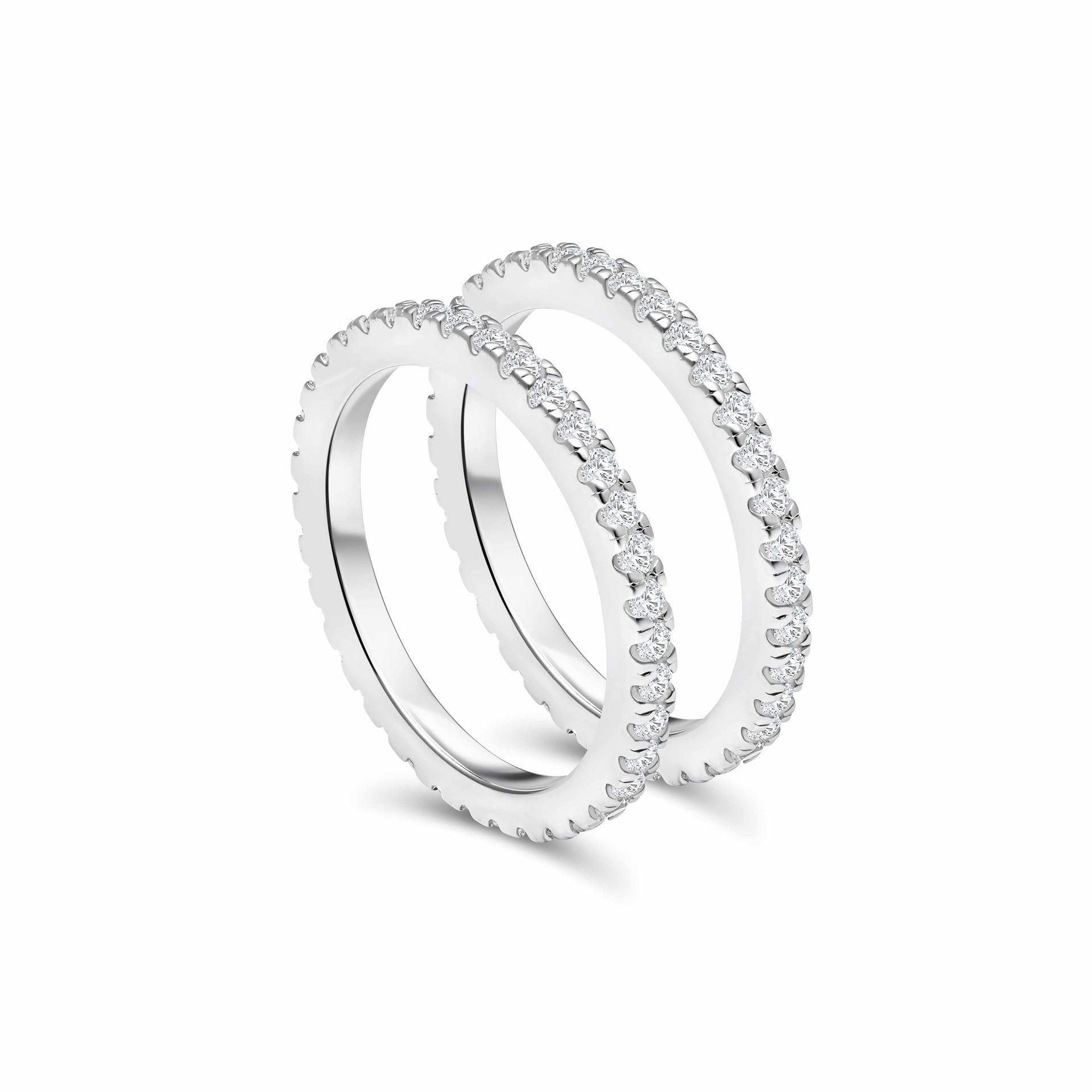 gorgeous promise wedding bands standing shown in silver