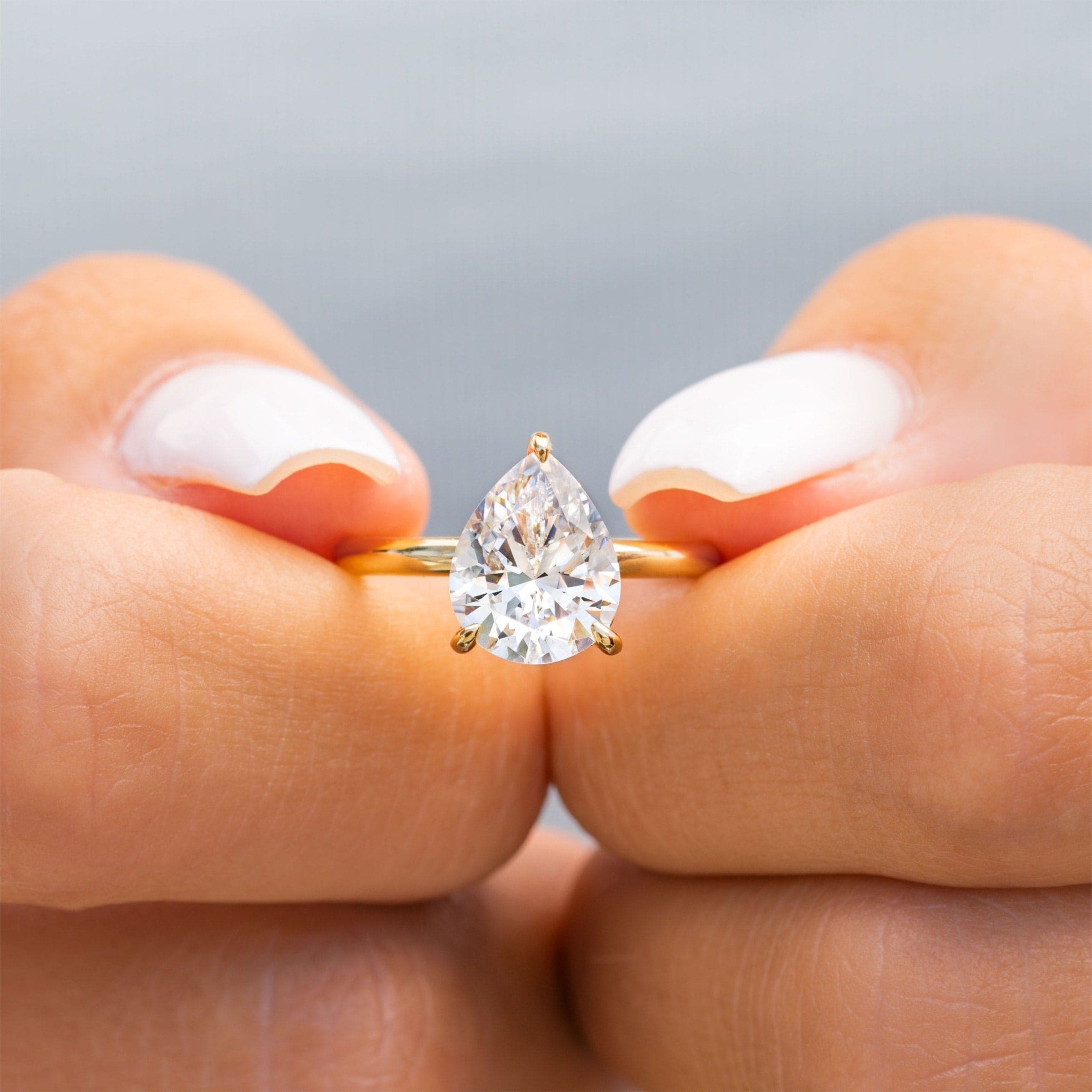 Rose Gold 3 Carat Pear Shaped Diamond Engagement Ring