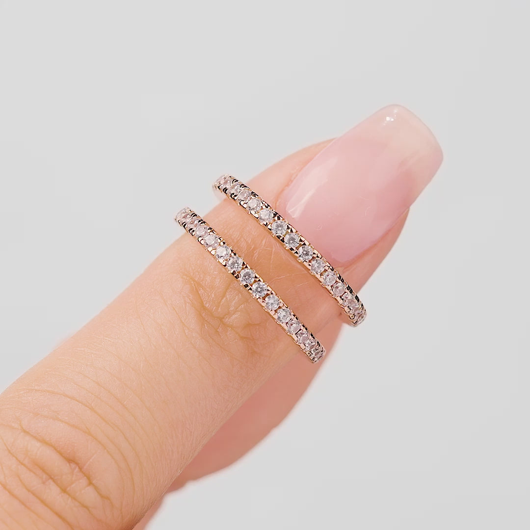 gorgeous video with two desires and engagement rings as rose gold wedding stack