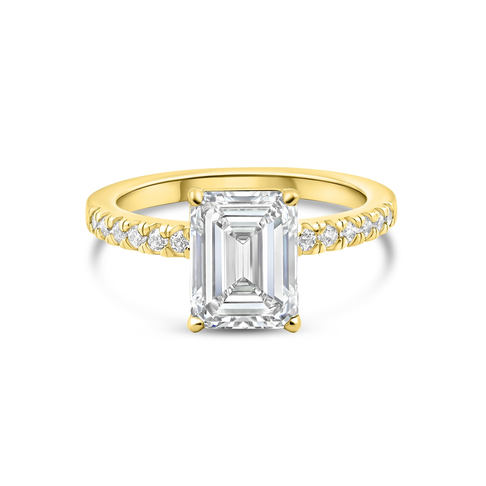 stunning 3 carat gold emerald cut engagement ring