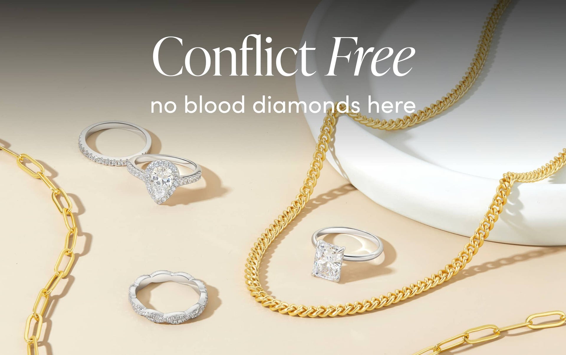 conflict free silver engagement rings and wedding rings with gold jewerly