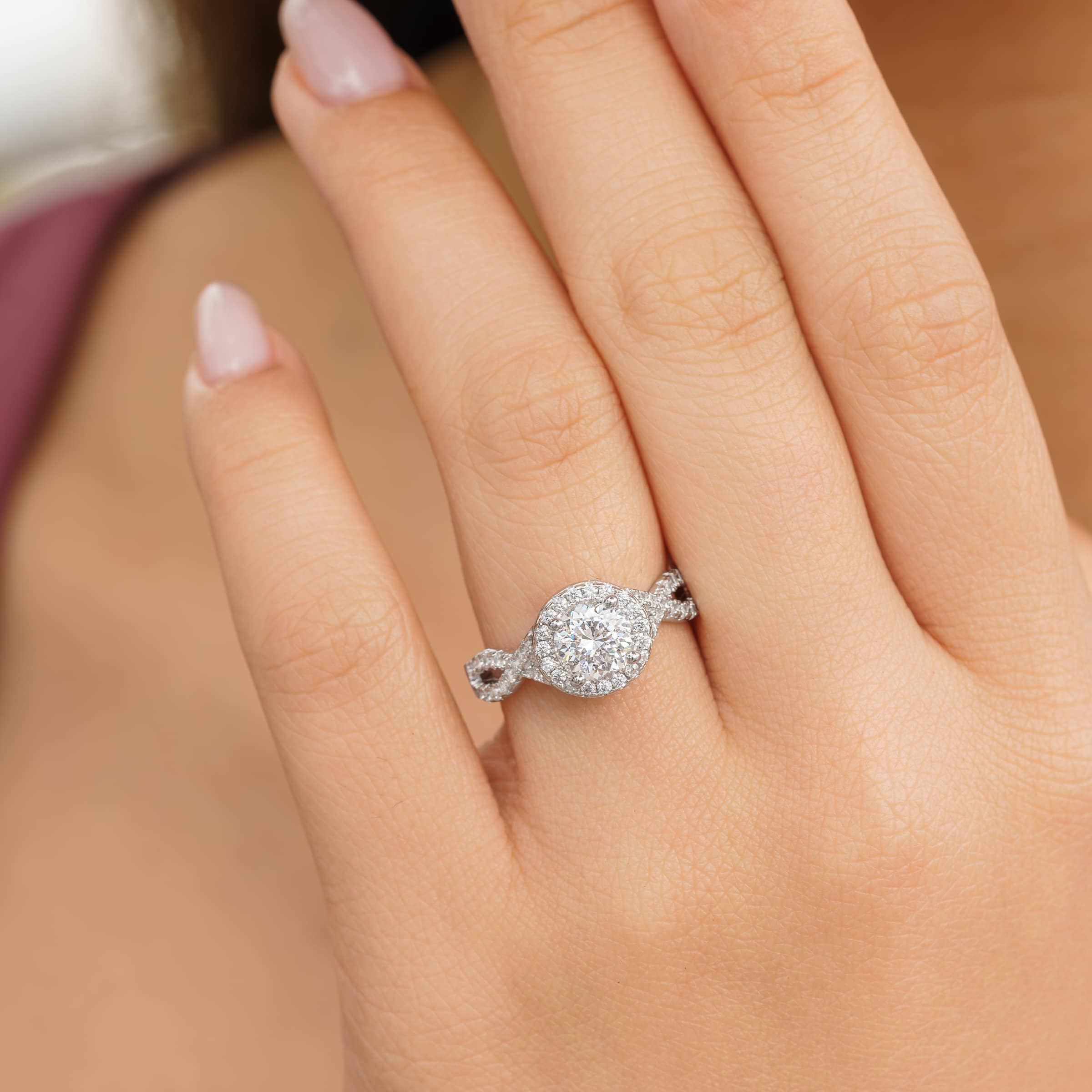 3ct Princess Cut Moissanite Engagement Ring Set from Black Diamonds New York