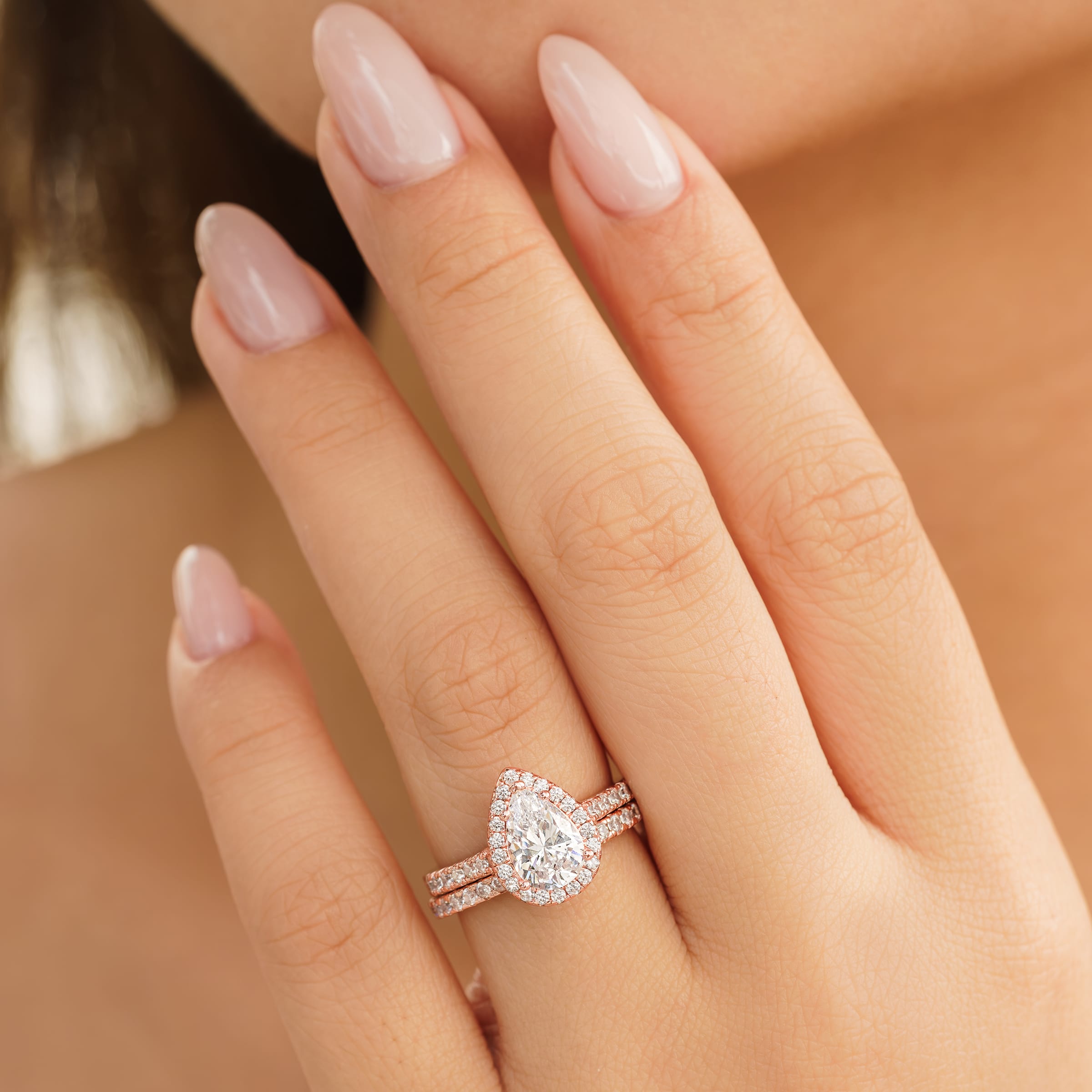 Oval Moissanite Diamond Engagement Ring Set - Shraddha Shree Gems
