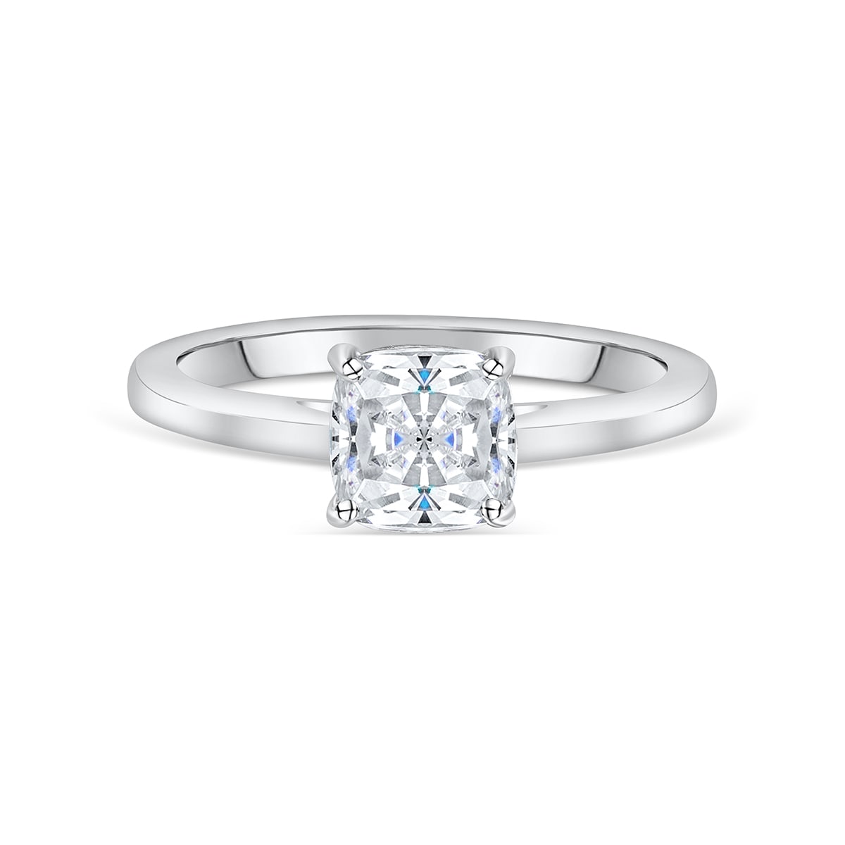 the layla silver engagement ring with cushion cut stone