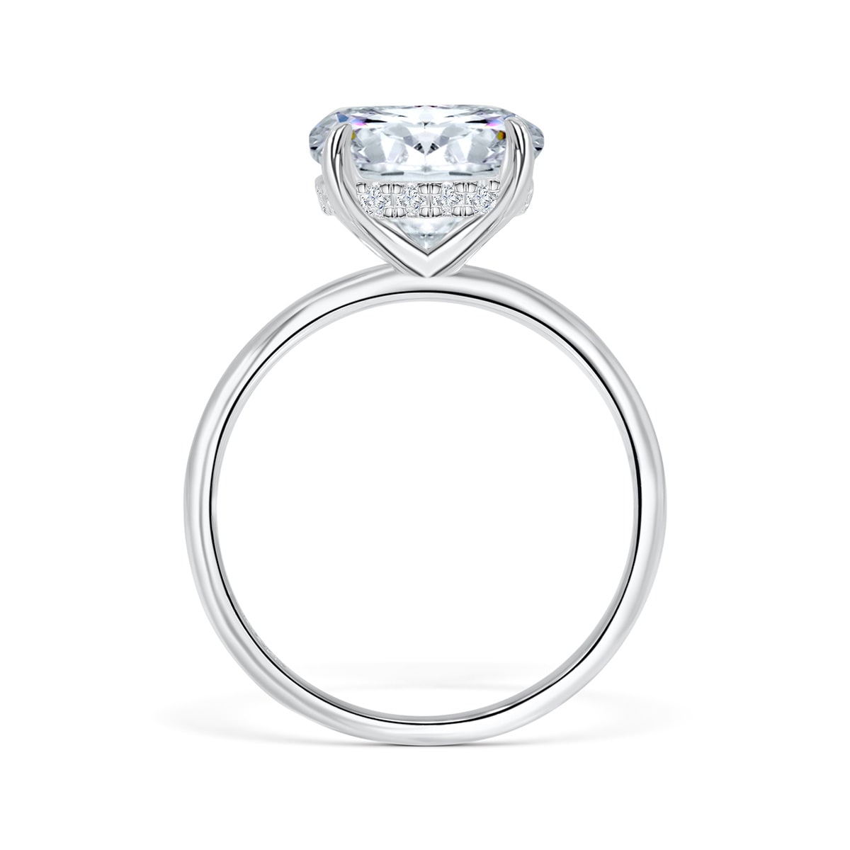 solitaire engagement ring with hidden halo