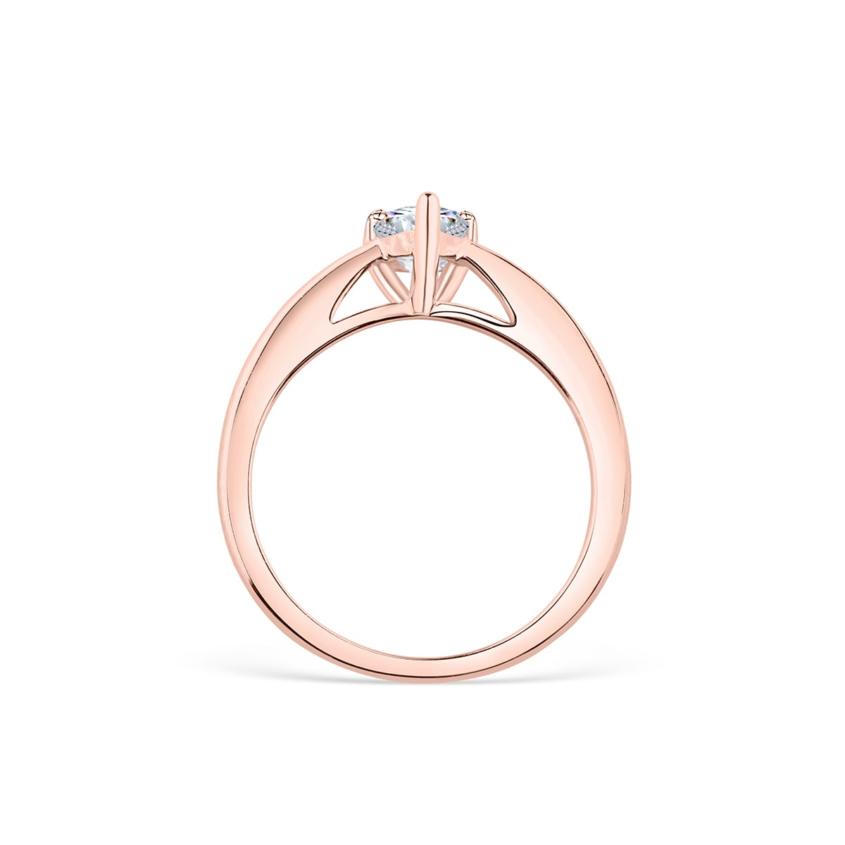 the daisy rose gold pear cut ring