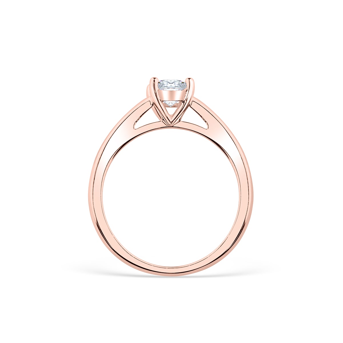 the ava solitaire oval rose gold ring