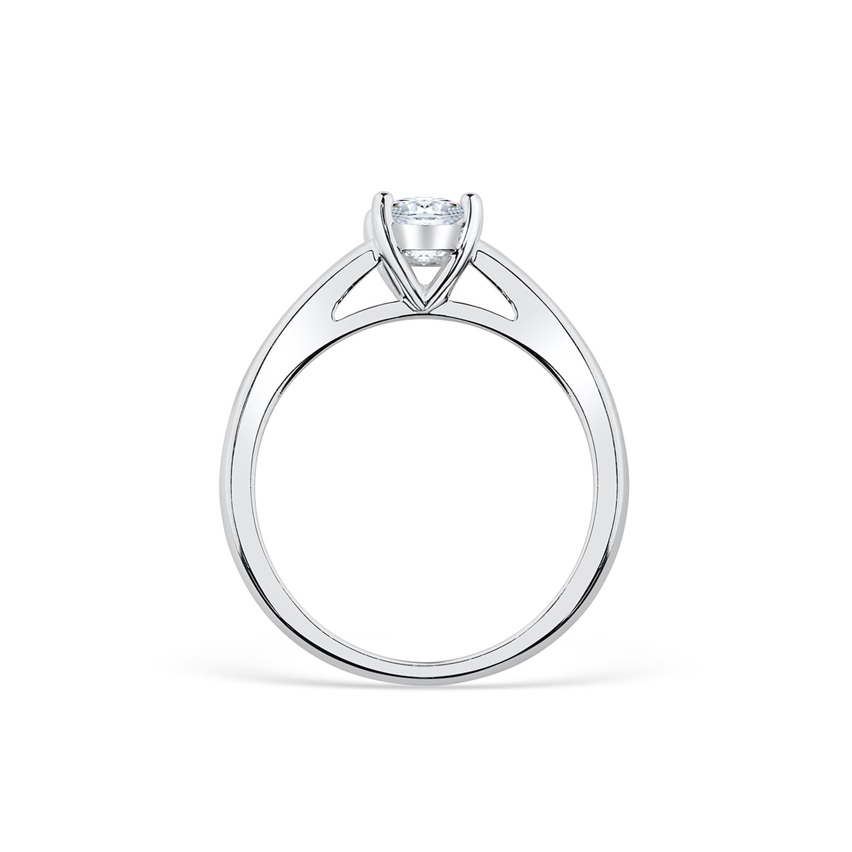 the ava silver oval engagement ring