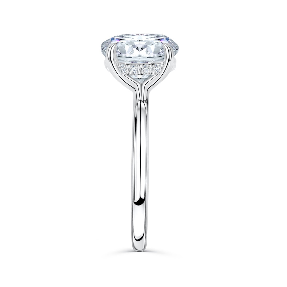 profile solitaire engagement ring
