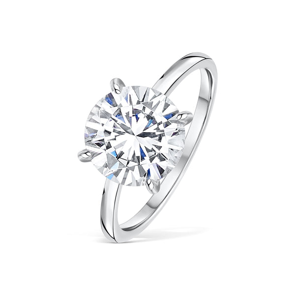 Silver halo solitaire engagement ring