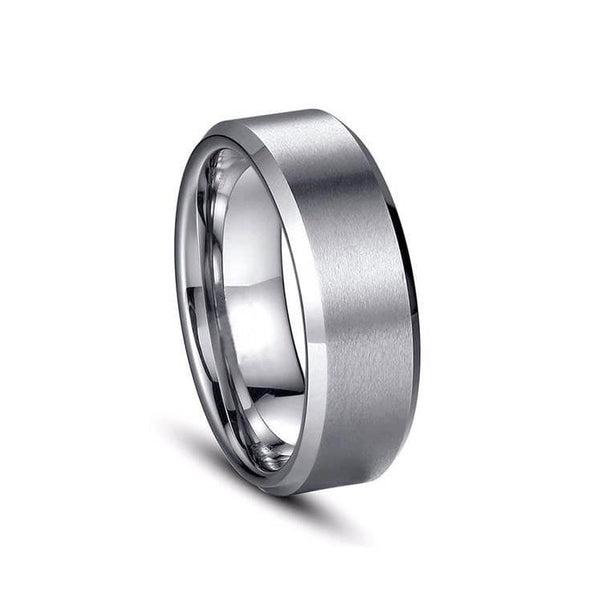 Modern Stainless Steel Rings Men Silvery Color Brushed - Temu