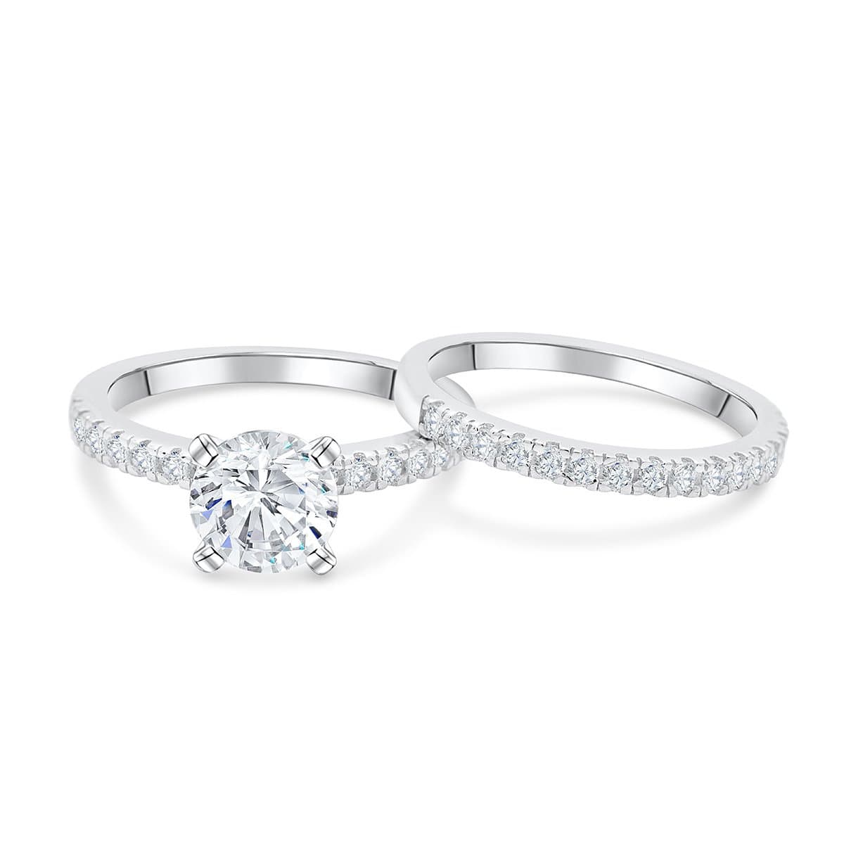 Solitaire Star Bridal Set Ring Star Cut Diamond Simulant