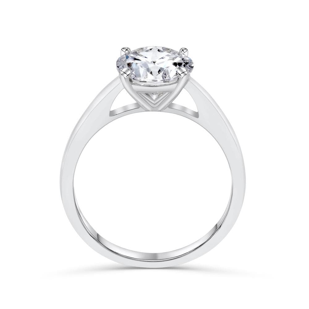 the one and only silver round cut solitaire engagement ring setting