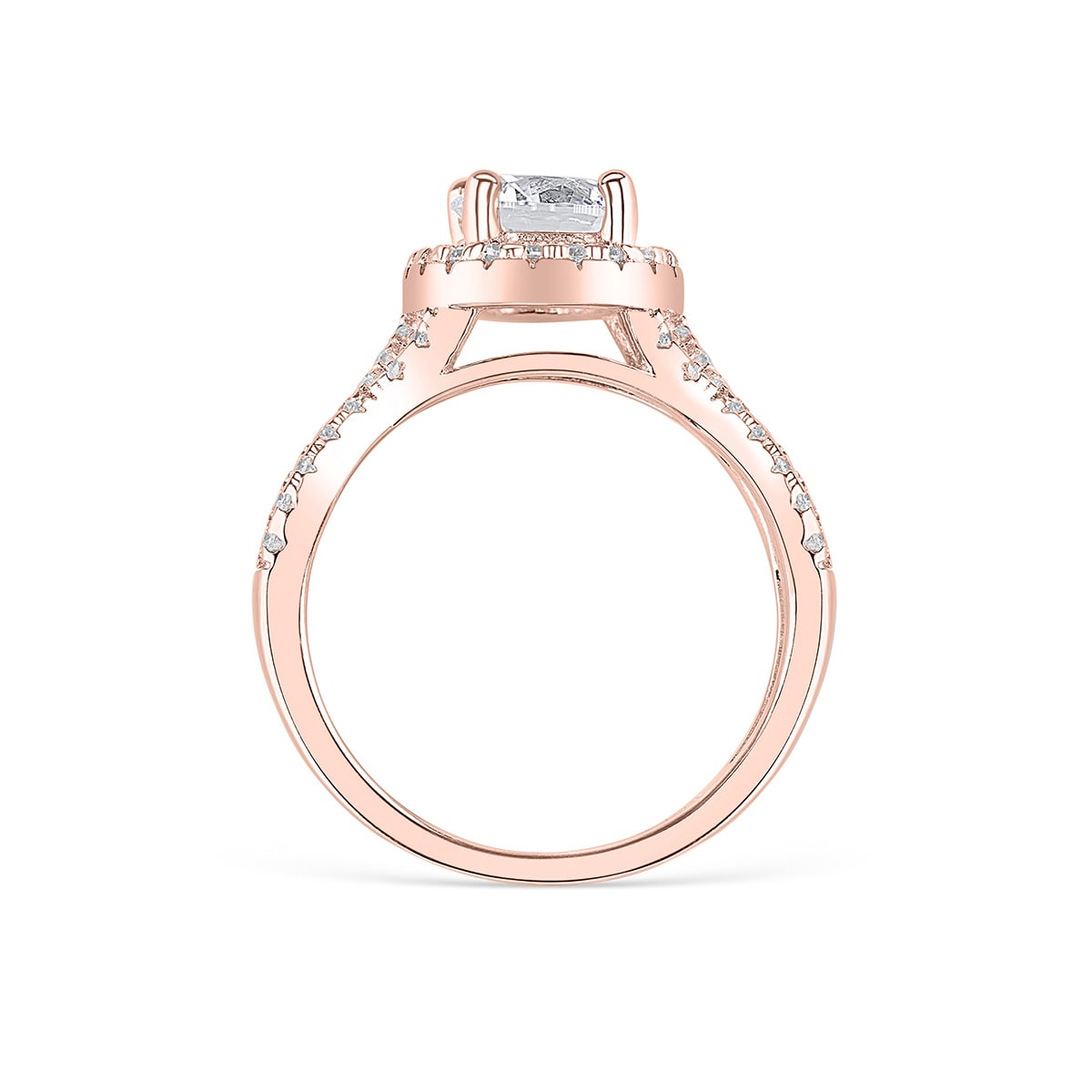 Rose Gold Vintage Halo Engagement Ring