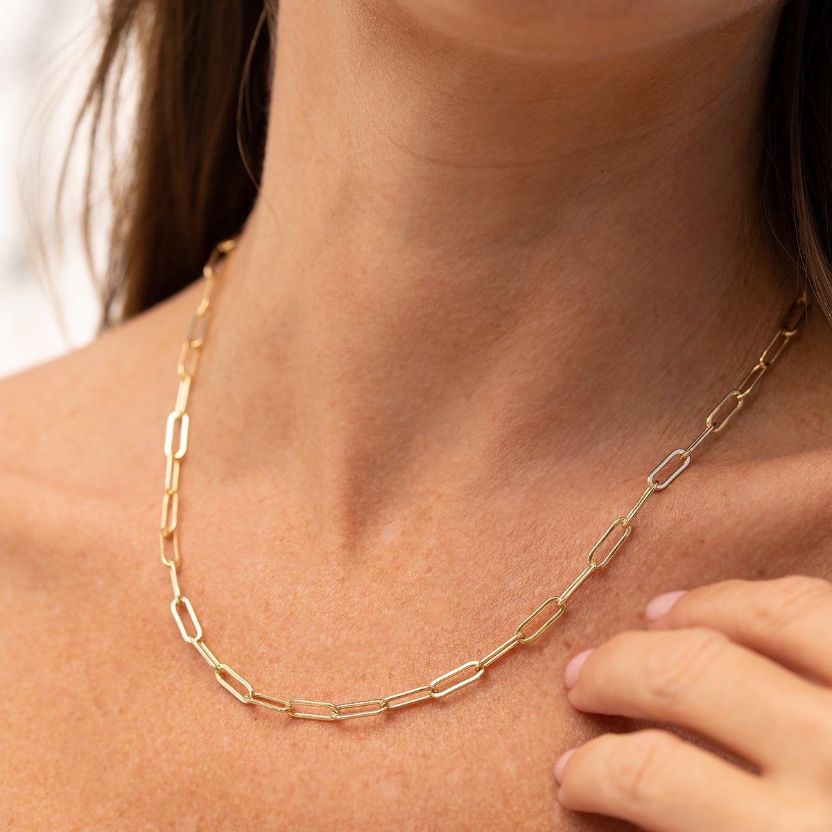 Affordable gold chain link necklace